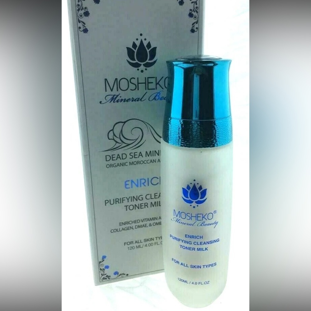 100% ORGANIC Mosheko Mineral Dead Sea Minerals Purifying Cleansing Toner Milk